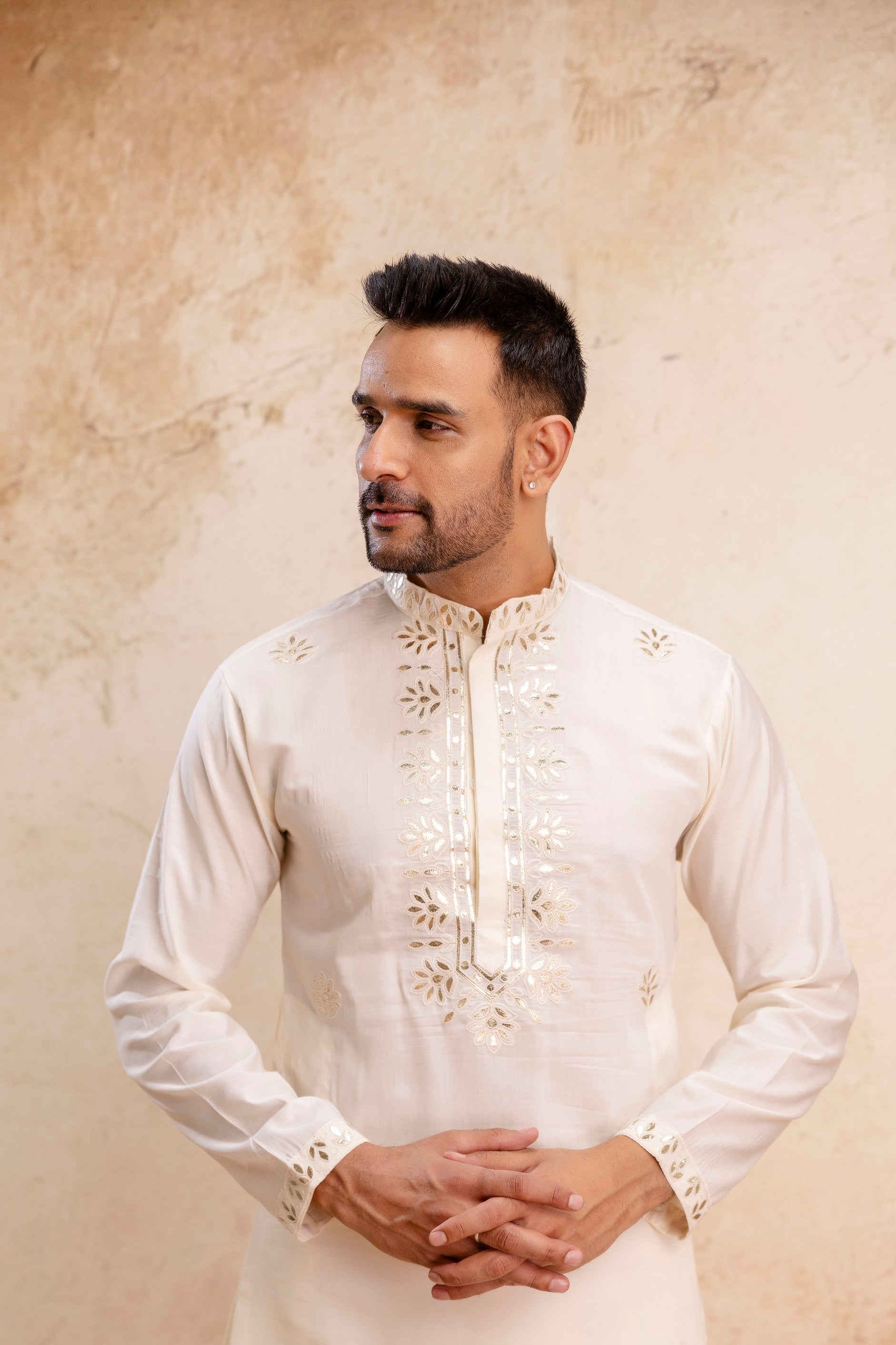 EMBROIDERED & SEQUIN KURTA WITH FOIL WORK